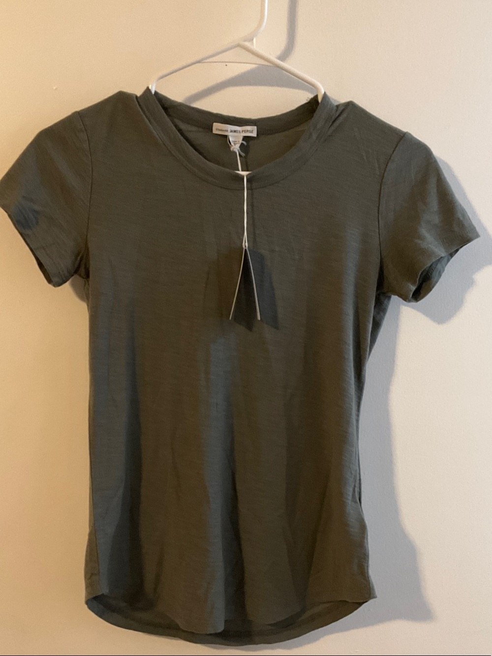 James Perse Olive Short Sleeve Crew Tee size 0 new w tags